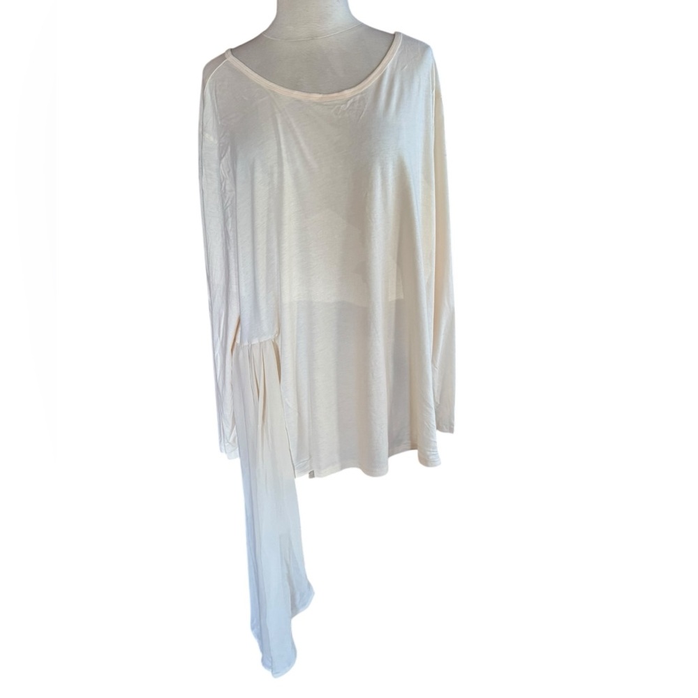 NWT DG2 by Diane‎ Gilman Pale Peach Asymmetrical Long Sleeve T-Shirt